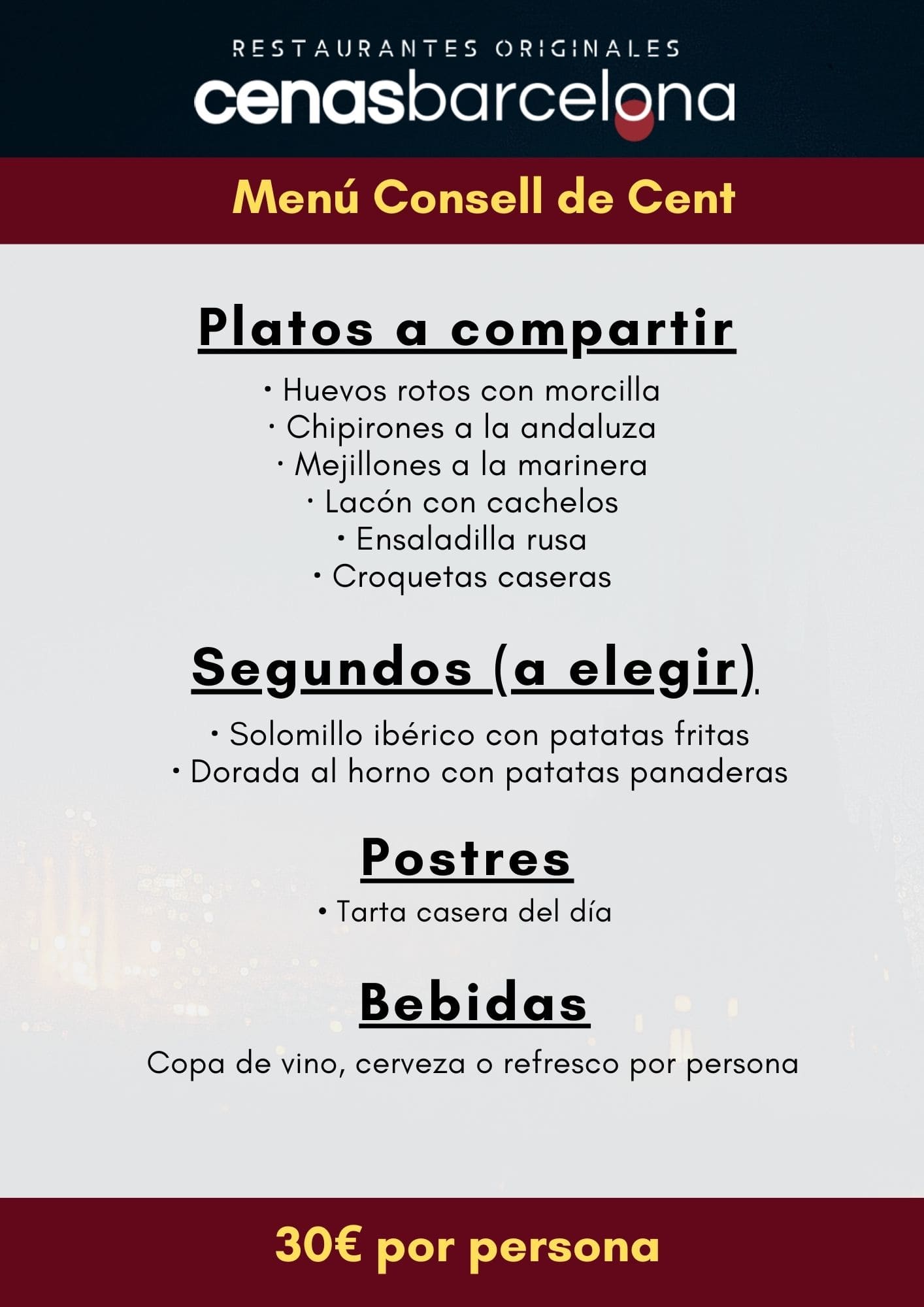 Consell de Cent | Cenas Barcelona | Restaurantes Originales