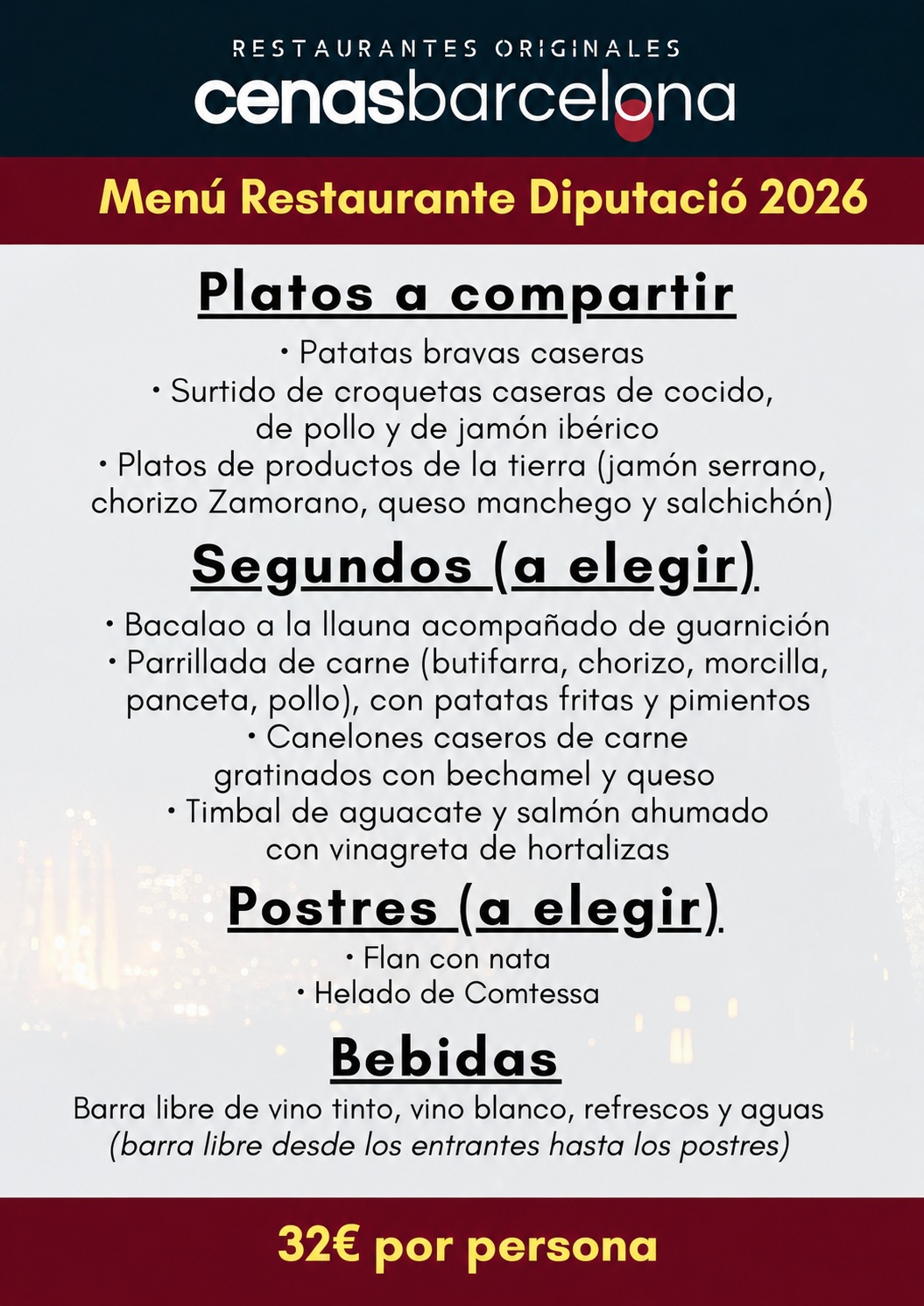 Nuevo Menu 32€ Restaurante Diputació | Restaurantes Originales | Cenas Barcelona